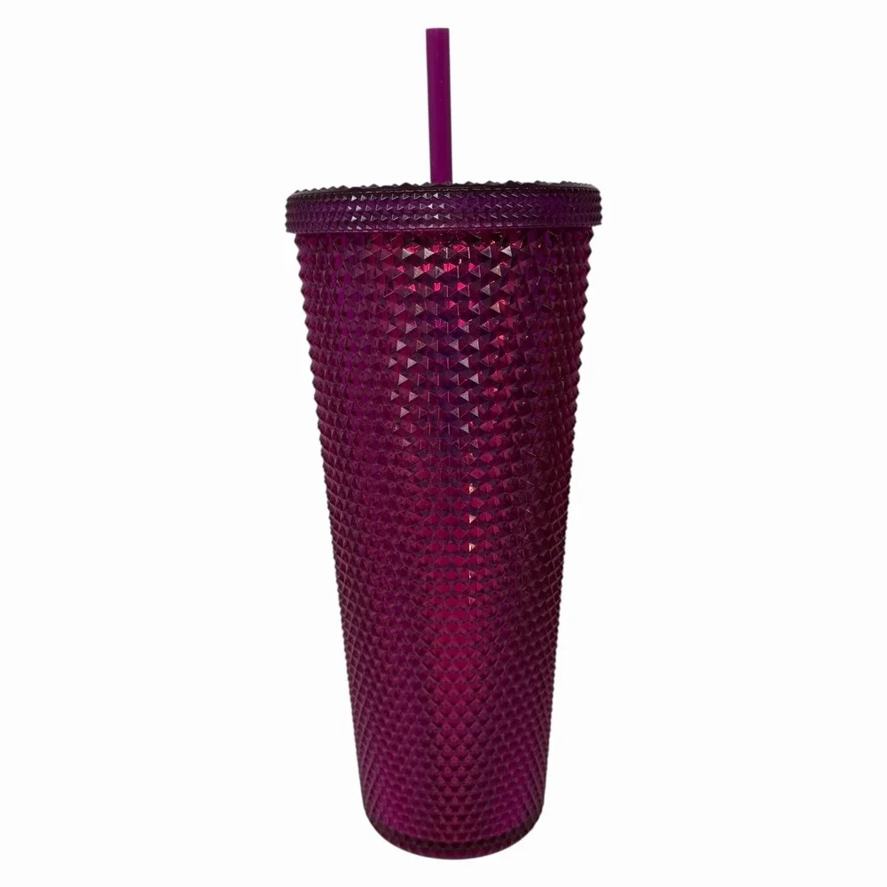 Starbucks Tumbler 24oz Purple Studded Reusable Venti Cold Cup With Straw‎
